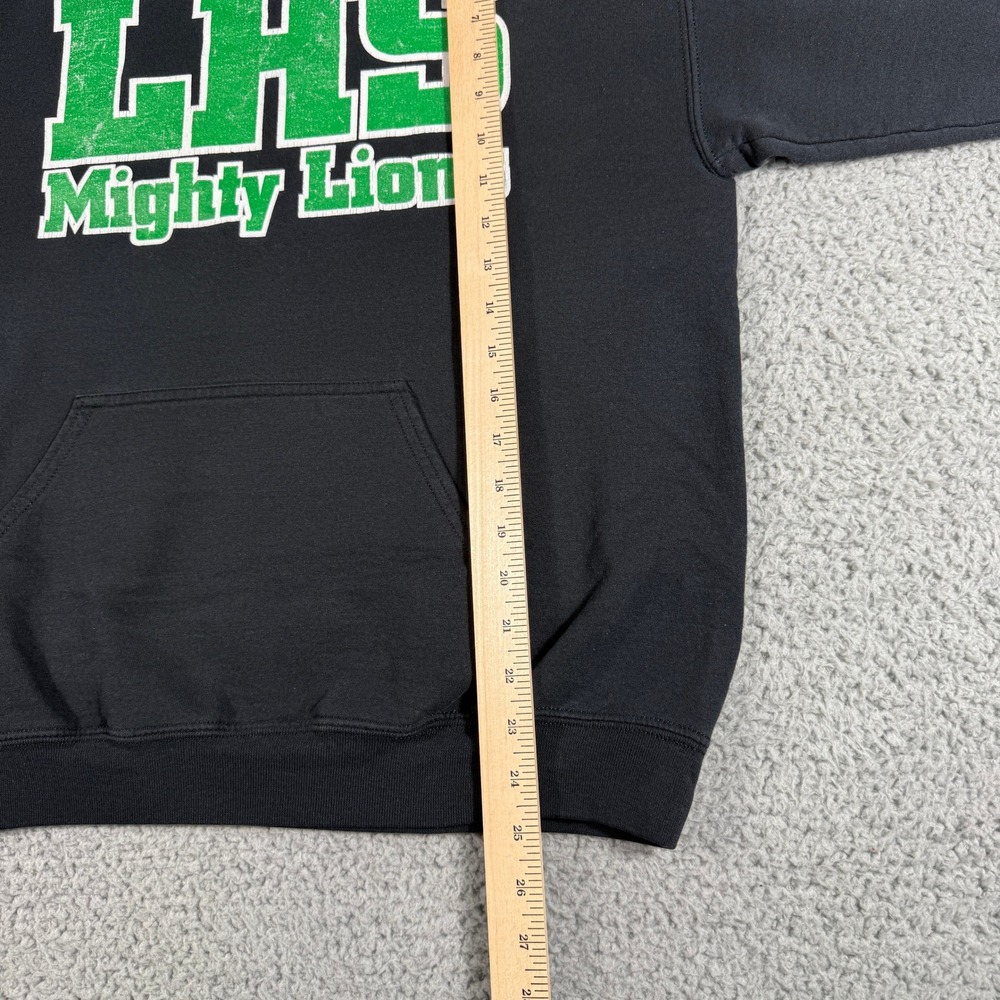LHS Mighty Lions Hoodie Size Medium Lafayette High School Black Sweatshirt - Picture 7 of 8